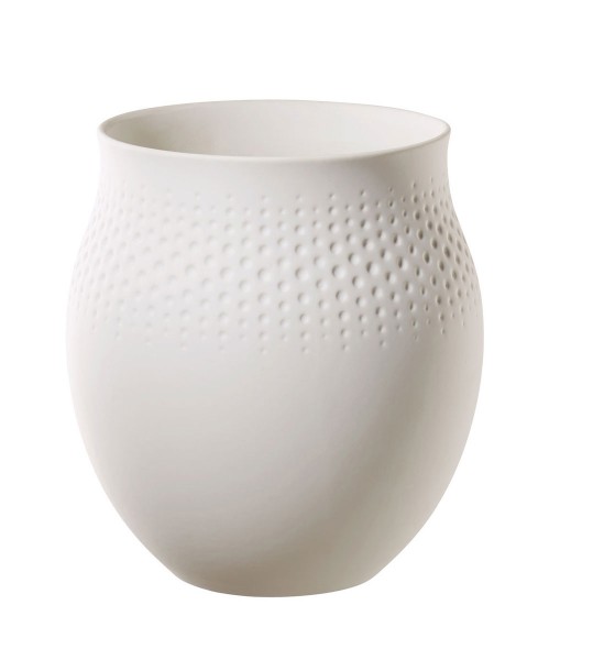 Villeroy &amp; Boch Manufacture Collier 1016815511 blanc Vase Perle groß, Durchmesser 16,5 cm, Höhe 16,