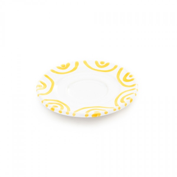 Gmundner Keramik Gelbgeflammt Espresso-Untertasse Gourmet (TUGO11) 11 cm