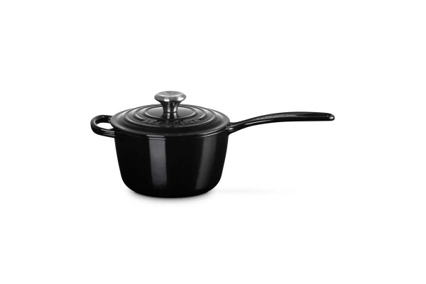 Le Creuset Gusseisen - Signature 21181161402430 Stielkasserolle 16cm 1,5L - Schwarz Glänzend