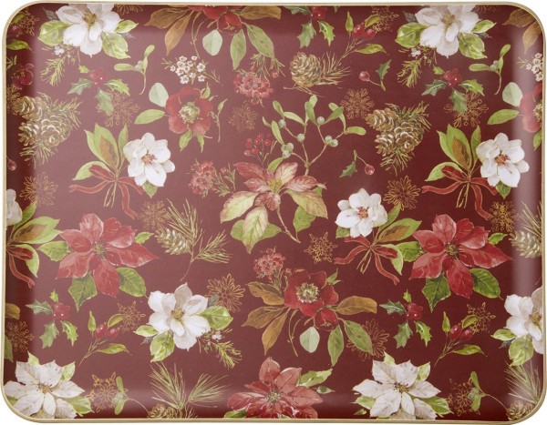Ihr POINSETTIA FLOWERS red WTL1087410 Holztablett 36 x 28 cm