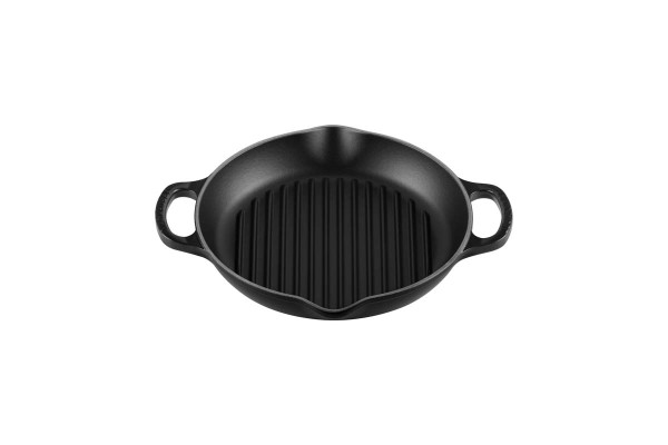 Le Creuset Pfannen 20208250000422 Grillplatte Rund Signature 25cm - Schwarz
