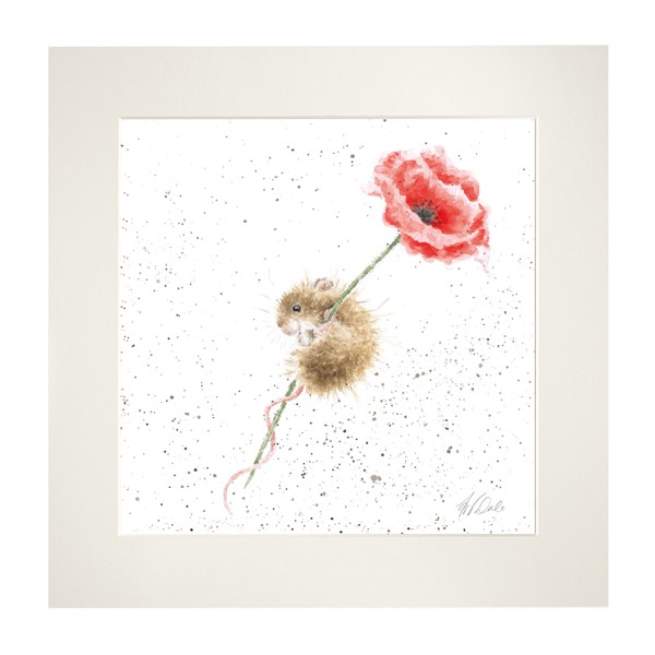 Wrendale Mounted Prints MP082 "Poppy" - Maus