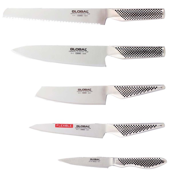 Global 1713 G-2951138R 5-teiliges Messerset: G-2/9R,GS-5/11/3