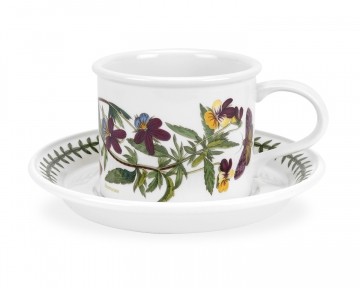 Portmeirion Botanic Garden: Stiefmütterchen Kaffee/Teetasse zylindrisch m. Unt. BG04102 (heartsease)