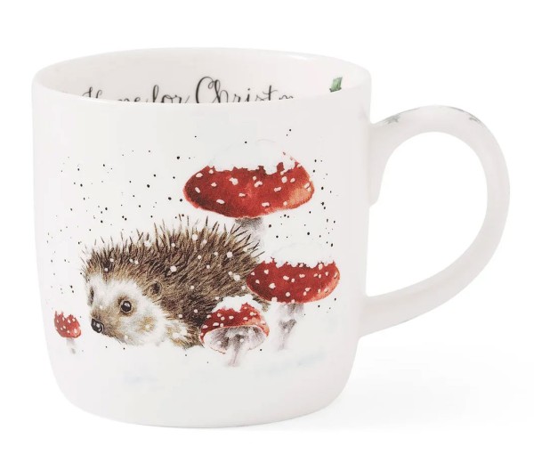 Royal Worcester Wrendale Designs MMUV5629-XS Becher mit Henkel 0,3 l -Home For Christmas (Hedgehog)