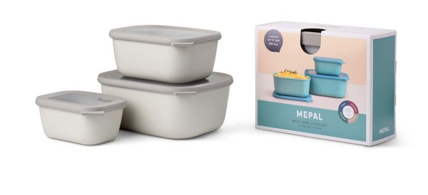 Mepal Aufbewahren Cirqula Nordic White 106271032500 Set rechteckig 3-tlg. (750+1500+3000)