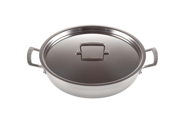Le Creuset 3-Ply 96202830001000 Profipfanne mit Deckel 30cm