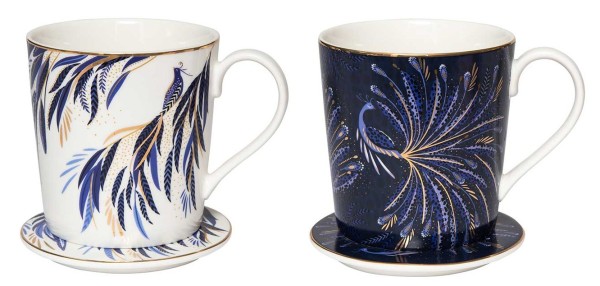 Portmeirion Sara Miller 10 Year Anniversary SMA79525-XG Mug &amp; Coaster - Set 2tlg.