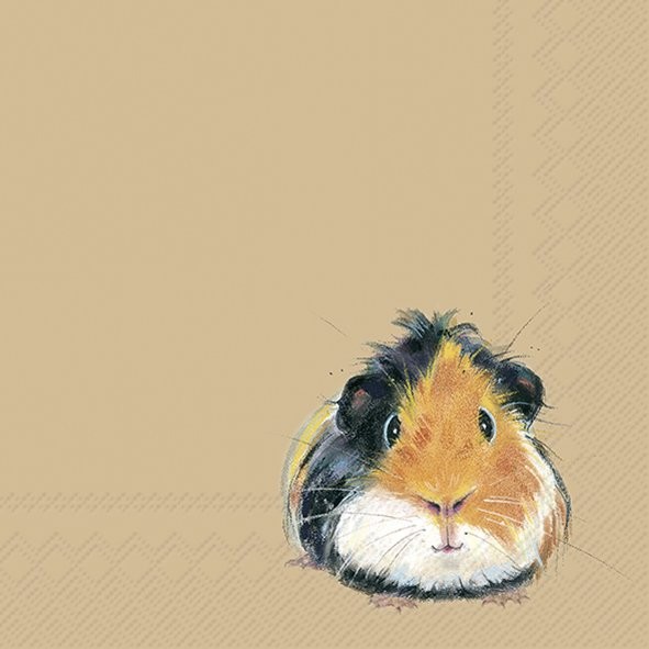 IHR Guinea Pig Pedro Light Brown L1111439 Lunch-Servietten 33 x 33 cm