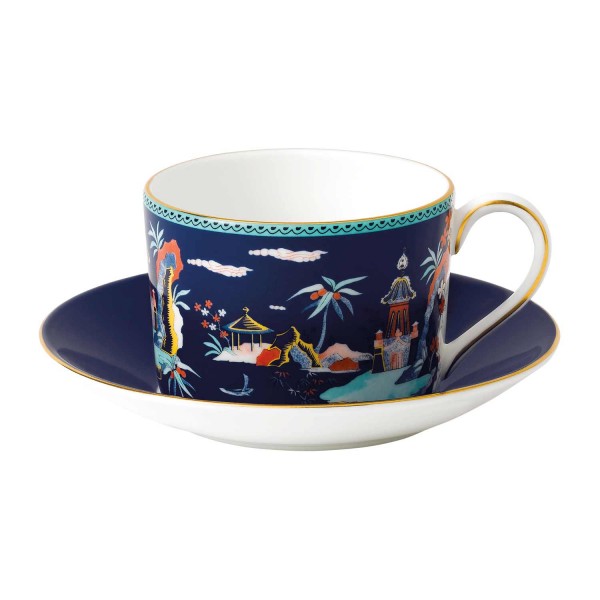 Wedgwood Wonderlust Tee-Obere mit Untertasse Blue Pagoda (29257)