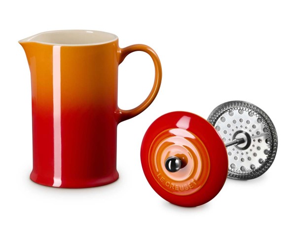 Le Creuset Steinzeug 70712000900009 Kaffeebereiter 1L - Ofenrot