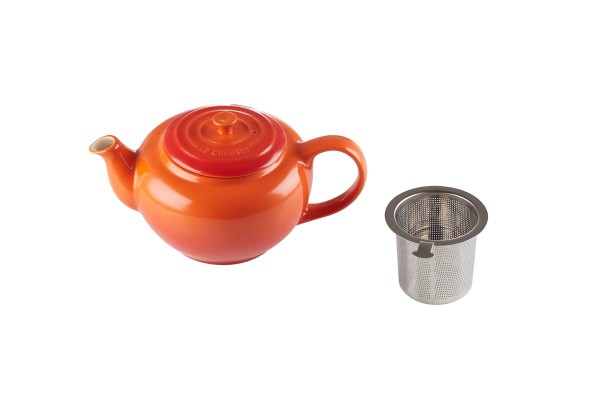Le Creuset Poterie 91010038091415 Klassische Kanne mit Sieb 1,3l - Ofenrot