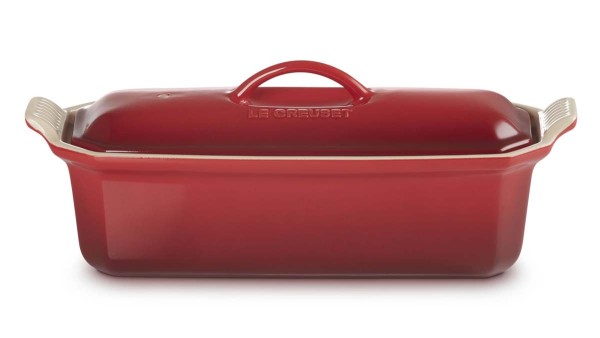 Le Creuset Steinzeug 82013100600009 Pastetenform mit Presse 28cm 1,1L - Kirschrot