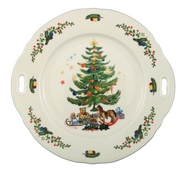 Seltmann Marieluise Weihnachten Kuchenplatte rund mit Griff 27x26 cm