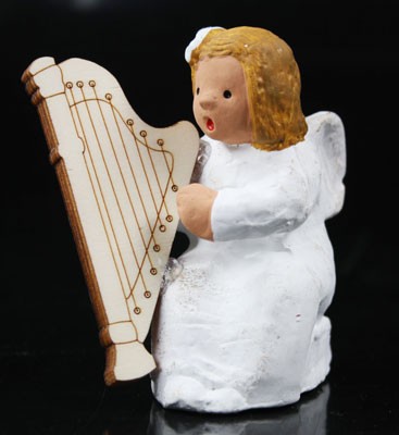 Singer Engel Ursula mit Harfe (297730) 9 cm