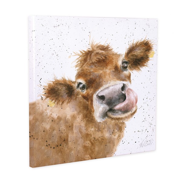 Wrendale Leinwand-Kollektion CANS-CS127 "Mooooo" - Kuh - 20cm
