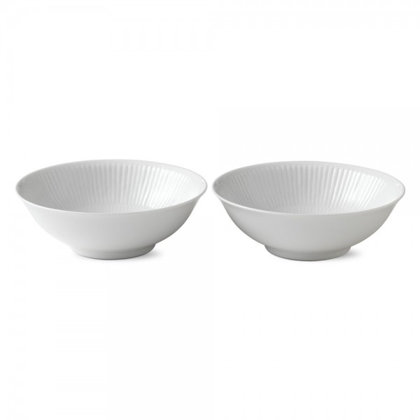 Royal Copenhagen White Fluted Schale 35cl/16cm, 2pcs