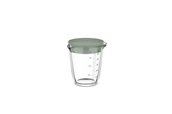 Mepal Chef it 102310594700 Glas Messbecher 0,5L mit Deckel - Nordic Sage