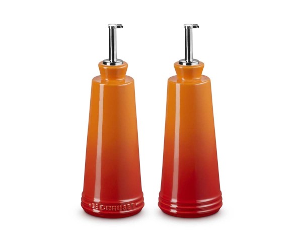 Le Creuset Steinzeug 80842300900003 Öl und Essig Set 0,3L - Ofenrot