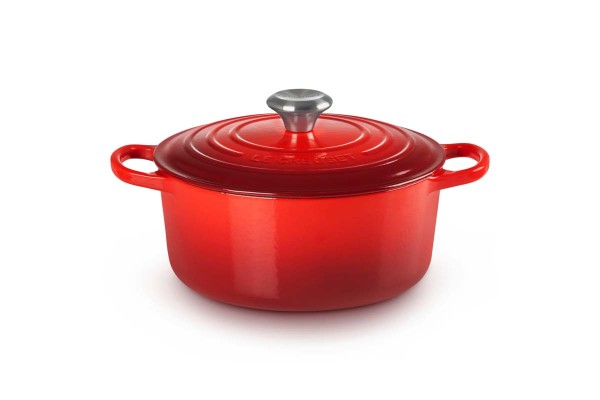 Le Creuset Gusseisen - Signature 21177240602430 Bräter rund 24cm 4,2L - Kirschrot