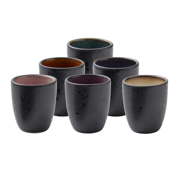 Bitz 821244 Set 6-tlg. Espresso Tasse schwarz H: 6,5 cm, D: 5,5 cm, 10 cl