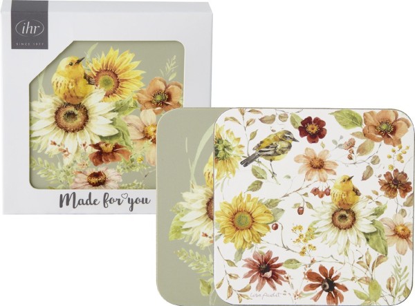Ihr LATE SUMMER BEAUTIES US1087000 Untersetzer (Kork) 4er Set 10 x 10 cm