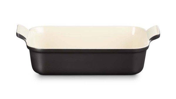 Le Creuset Steinzeug 71102260000001 Auflaufform rechteckig Tradition 26cm 2,4L - Schwarz Matt