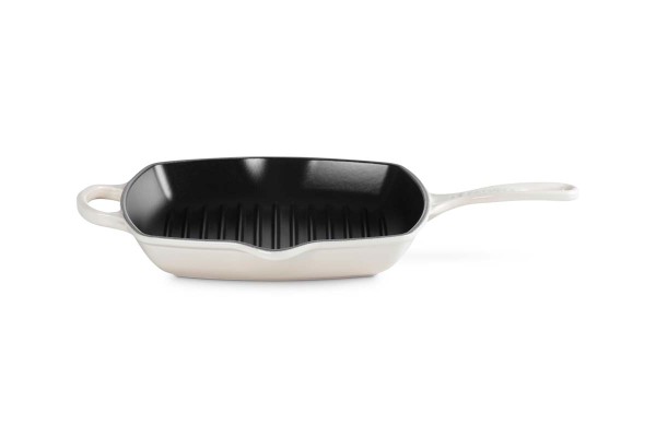 Le Creuset Gusseisen - Signature 20183267160422 Grillpfanne quadratisch 26cm - Meringue