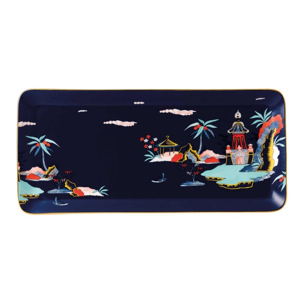 Wedgwood Wonderlust Blue PagodaTablett rechteckig (31721)