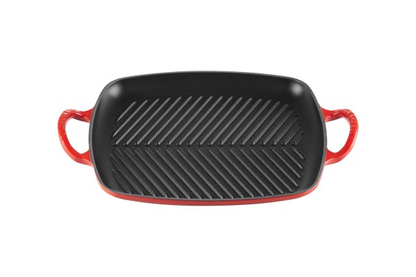 Le Creuset Pfannen 20201300600422 Grillplatte Rechteckig Signature 30cm - Kirschrot