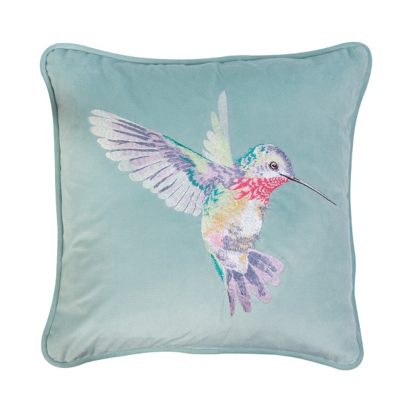 Wrendale Kissen Bestickt CUE001 "Wisteria Wishes" - Kolibri - 40cm
