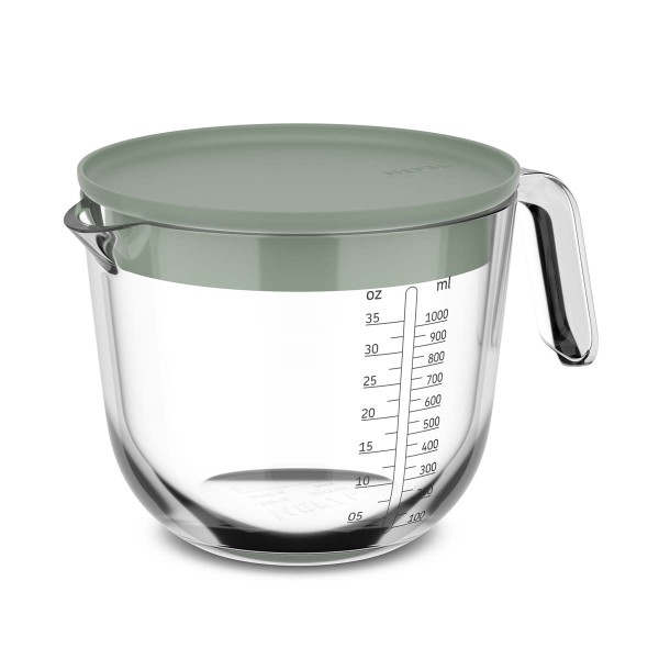 Mepal Chef it 102311094700 Glas Messbecher 1L mit Deckel - Nordic Sage