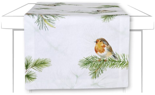 Ihr STR1087220 Charming Birds Tischläufer 45 x 150 cm (100 % Baumwolle)