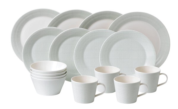 Royal Doulton Pacific Mint Pacific Mint Dot dinner set 16pcs (4x plate 28cm, 4x plate 23cm, 4x bowl