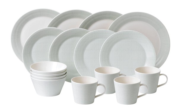 Royal Doulton Pacific Mint Pacific Mint Dot dinner set 16pcs (4x plate 28cm, 4x plate 23cm, 4x bowl