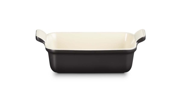 Le Creuset Steinzeug 71102190000001 Auflaufform rechteckig Tradition 19cm 1,1L - Schwarz Matt