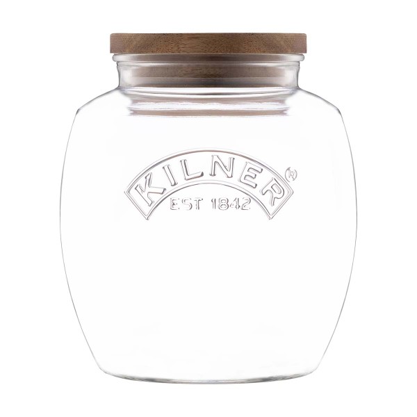 Kilner Vorratsbehälter 0025.087 Universal Glas mit Holzdeckel, 2L