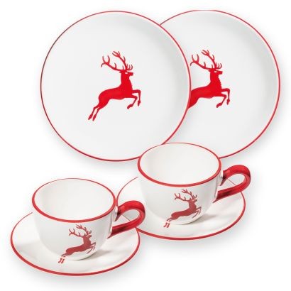 Gmundner Rubinroter Hirsch 0318STSC06SET Frühstück für 2 Cup