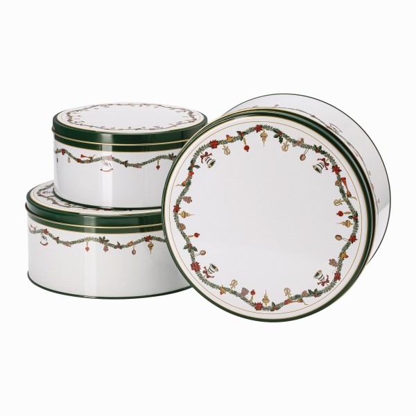 Hutschenreuther Nora Christmas Set 3 Plätzchendosen rund (17x8 - 20x9 - 22x10 cm)