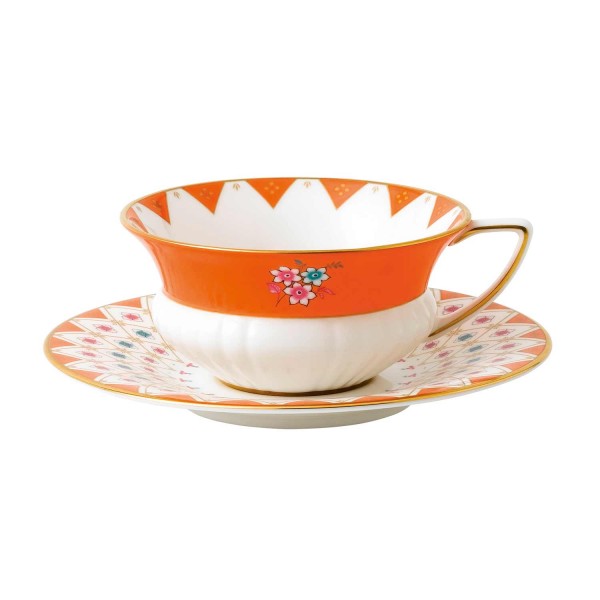 Wedgwood Wonderlust Tee-Obere mit Untertasse Peony Diamond (24019)