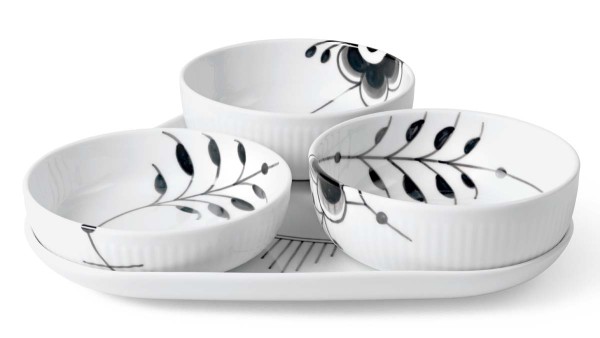 Royal Copenhagen Black Fluted Mega 1068811 Servierset 4tlg.