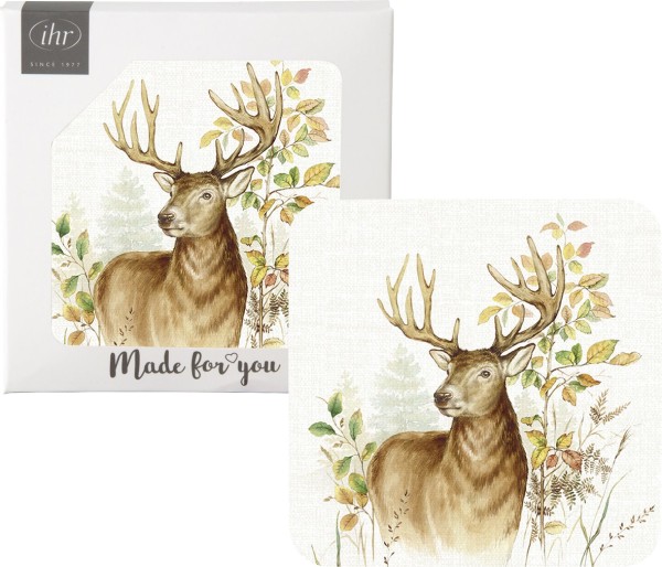 IHR Hunted Deer Cream US1011800 Untersetzer 10 x 10 cm - Kork