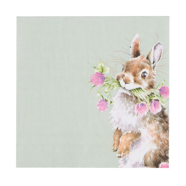 Wrendale Servietten K039 &quot;Head Clover Heels&quot; - Kaninchen - Lunch Servietten 33x33cm