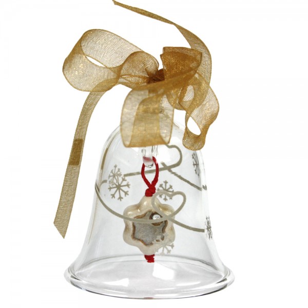 Weihnachtswelt von Thun Glocken Glasglocke Motiv Stern (limitiert) 6 cm