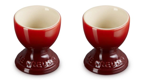 Le Creuset Steinzeug 79064000600000 2er-Set Eierbecher 0,04L - Kirschrot