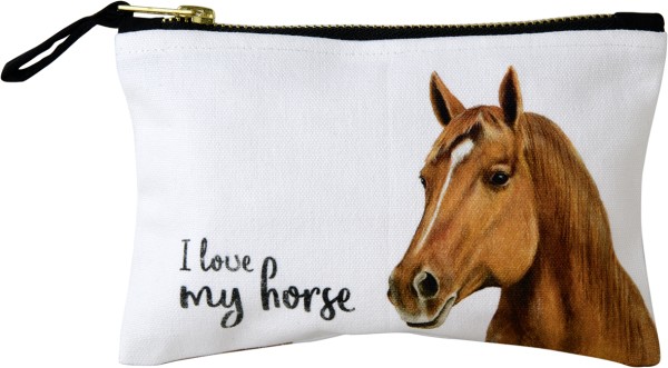 Ihr FARM HORSE cream TT1047760 Reißverschlusstasche (100 % Baumwolle)
