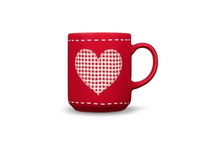 Friesland Happymix Winterzauber Becher mit Henkel Herz rot 0,28 l