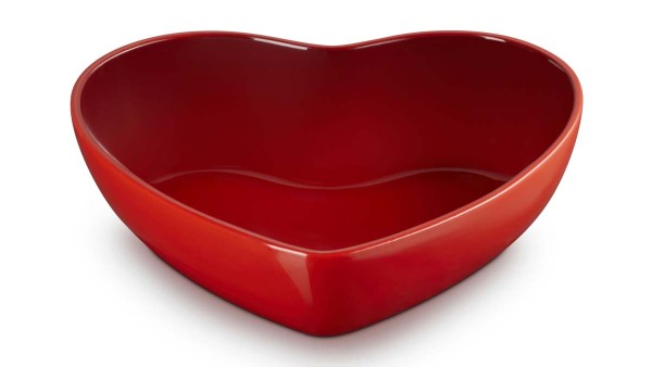 Le Creuset Steinzeug 80172290600003 Servierschale in Herzform 30cm 2,9L - Kirschrot