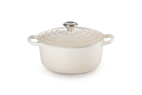 Le Creuset Gusseisen - Signature 21177227164430 Bräter rund 22cm 3,3L - Meringue
