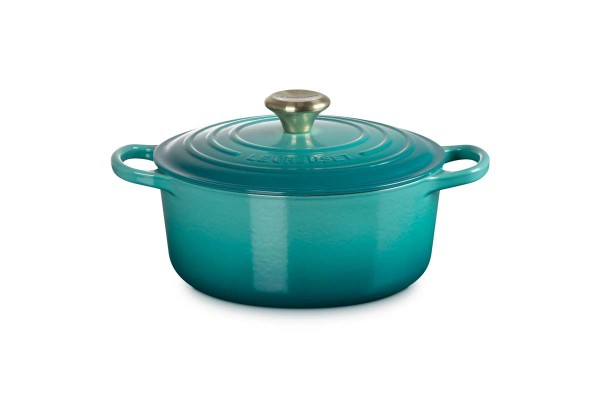 Le Creuset Gusseisen - Signature 21177240994450 Bräter rund 24cm 4,2L - Bleu Riviera